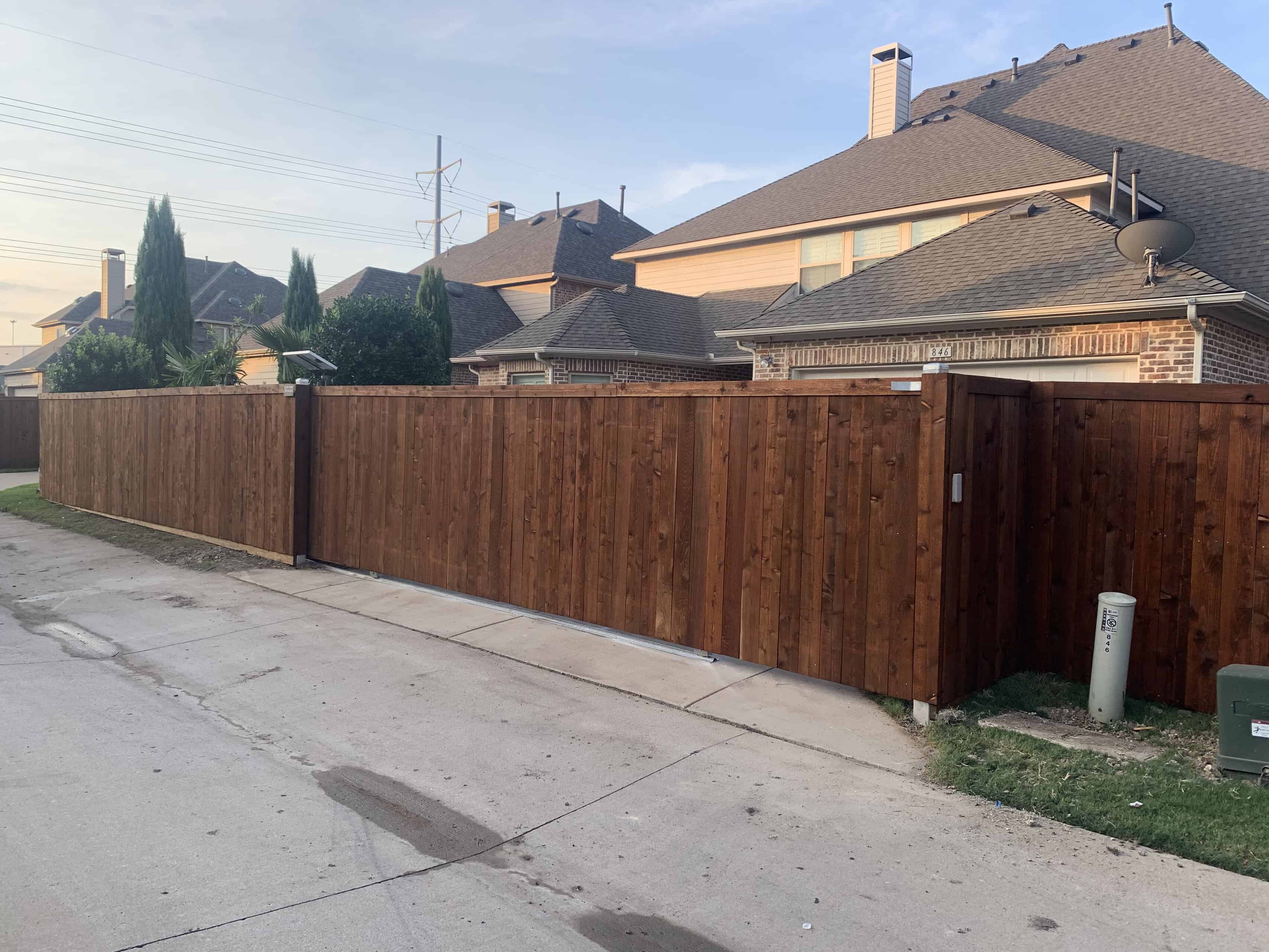 Modern horizontal cedar fence Lewisville TX