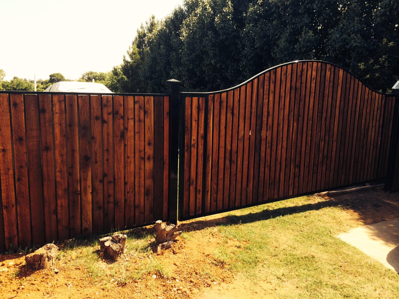 Wood fence construction detail