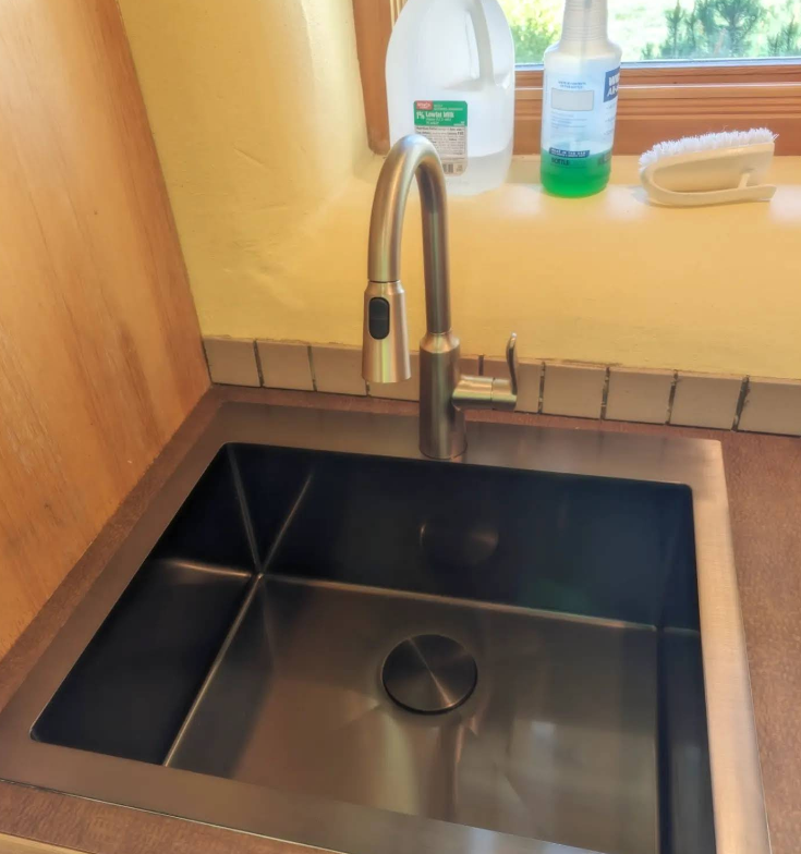 Kitchen sink and faucet installation
