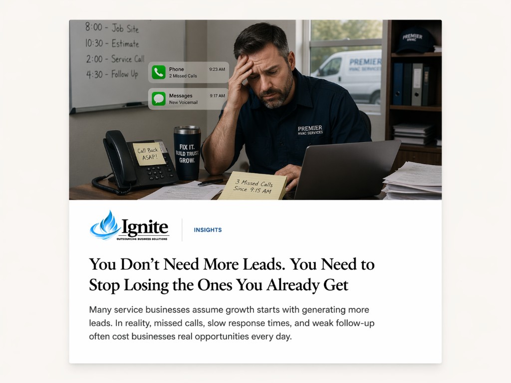 Business owner overwhelmed by missed calls and slow follow-up
