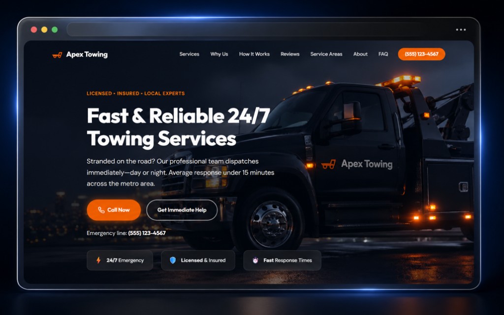 Apex Towing website preview