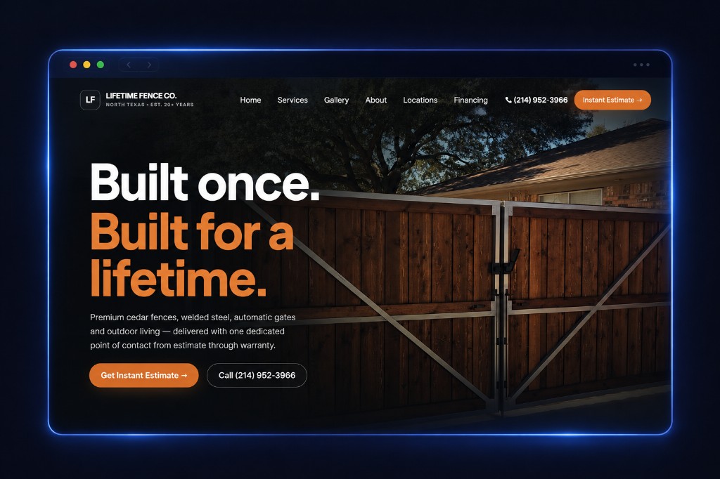 Lifetime Fence Co website preview