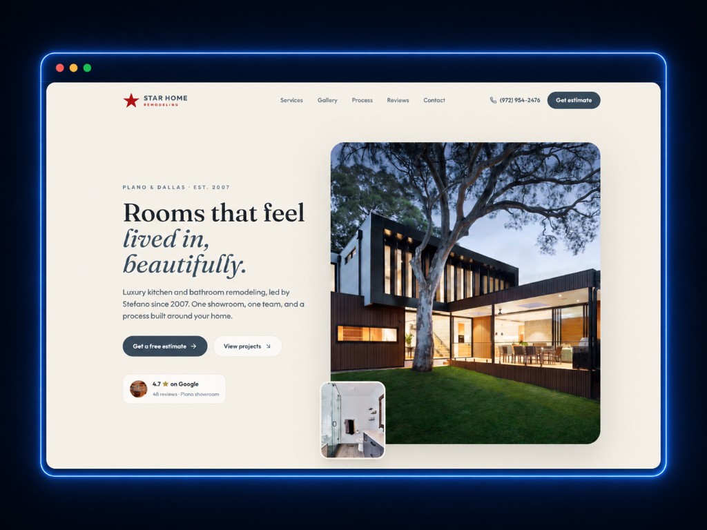 Star Home Remodeling website preview