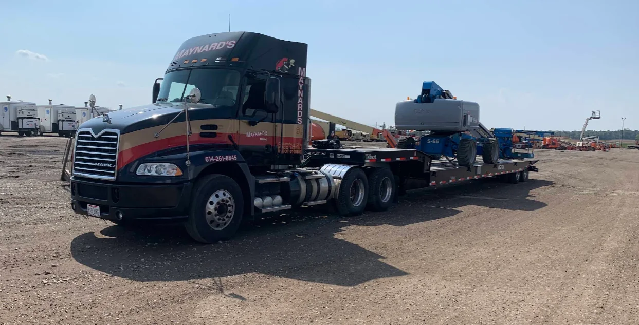 Maynard's heavy haul truck transporting industrial equipment